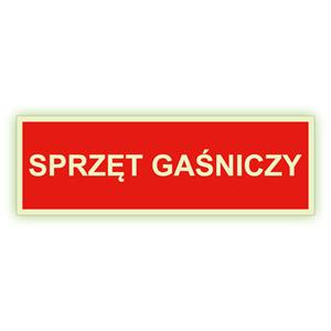 Sprzęt gaśniczy - fotoluminescencyjny znak, płyta PVC 2 mm 300x75 mm