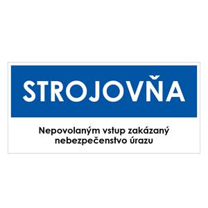 Strojovňa, modrá, plast 1mm,190x90mm