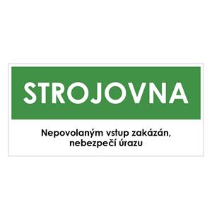 STROJOVNA, zelená, plast 2 mm 190x90 mm