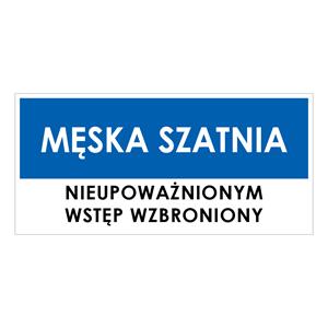 SZATNIA MĘSKA, niebieski - płyta PVC 1 mm 190x90 mm