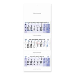 Threemonths Wall Calendar Trio stacked Czech 2024 - blue