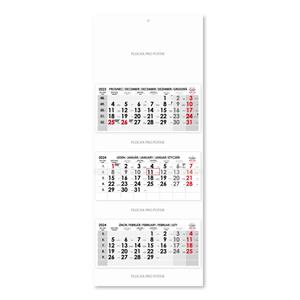 Threemonths Wall Calendar Trio stacked Czech 2024 - grey