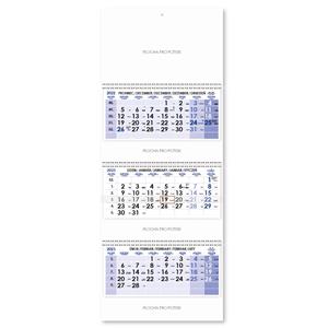 Threemonths Wall Calendar Trio stacked Czech with spiral 2023 - blue