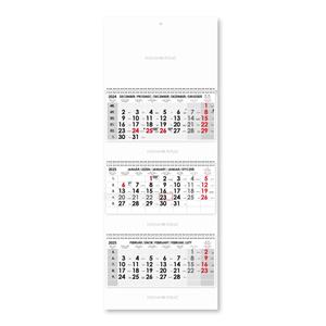 Threemonths Wall Calendar Trio stacked Slovak with spiral 2025 - grey