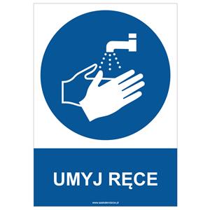 UMYJ RĘCE - znak BHP, płyta PVC A4, 0,5 mm