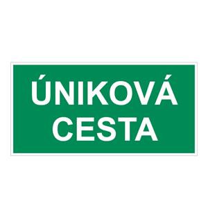 Úniková cesta - bezpečnostná tabuľka, plast 1 mm 400x200 mm