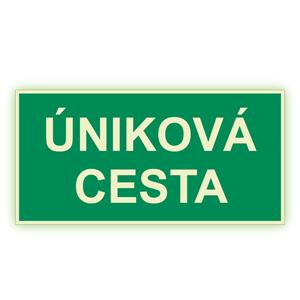 Úniková cesta - fotoluminiscenčná tabuľka, plast 2 mm 400x200 mm