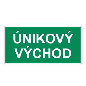 Únikový východ - bezpečnostná tabuľka, plast 1 mm 300x150 mm