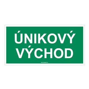 Únikový východ - bezpečnostní tabulka, samolepka 300x150 mm