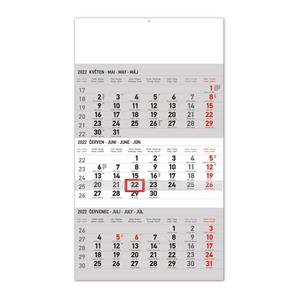 Wall Calendar 2022 3 months standard - grey CZ