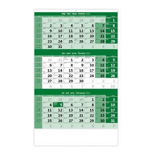 Wall Calendar 2022 Threemonths green