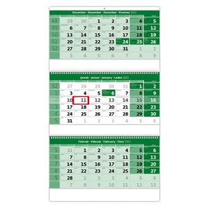 Wall Calendar 2022 Threemonths stacked green