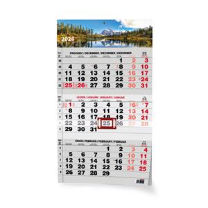 Wall Calendar 2024 3-months Black - Nature