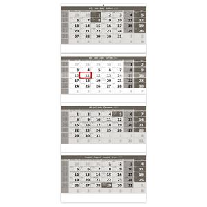 Wall Calendar 2024 - Fourmonths Calendar grey Twin Wire