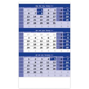 Wall Calendar 2024 - Threemonths Calendar blue