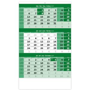 Wall Calendar 2024 - Threemonths Calendar green