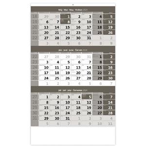 Wall Calendar 2024 - Threemonths Calendar grey