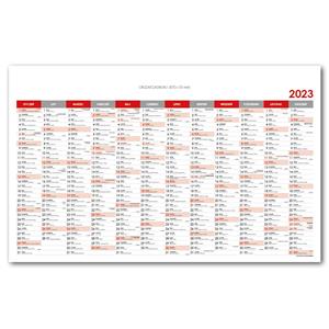 Wall planning map 2023 PL - 63x100 cm - red