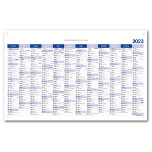 Wall planning map 2023 PL with eyelets for hanging - 63x100 cm - blue