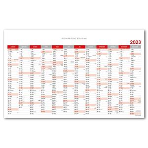 Wall planning map 2023 SK - 63x100 cm - red