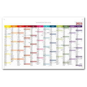 Wall planning map 2023 SK with eyelets for hanging - 63x100 cm - color