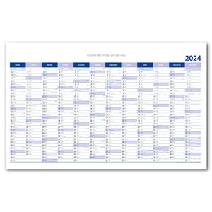 Wall planning map 2024 CZ - 63x100 cm - blue