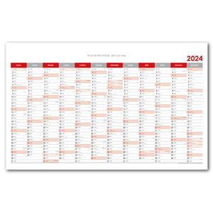 Wall planning map 2024 CZ - 80x100 cm - red