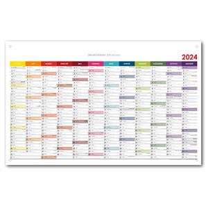 Wall planning map 2024 CZ with eyelets for hanging - 63x100 cm - color