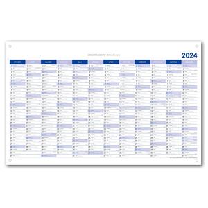 Wall planning map 2024 PL with eyelets for hanging - 80x100 cm - blue