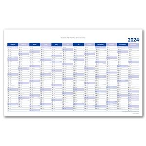 Wall planning map 2024 SK - 63x100 cm - blue