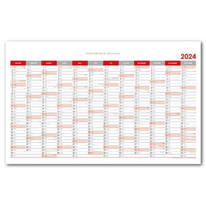 Wall planning map 2024 SK - 80x100 cm - red