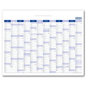 Wall planning map 2025 CZ - 100 x 80 cm - blue