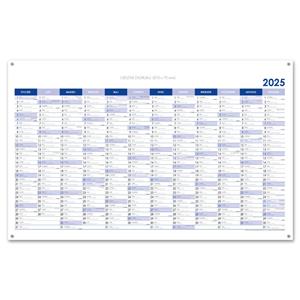 Wall planning map 2025 PL with eyelets for hanging - 100 x 63 cm - blue