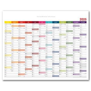 Wall planning map 2025 SK - 100 x 80 cm - color