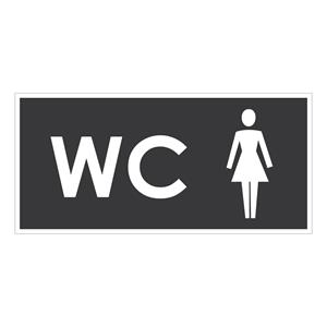 WC DAMSKI, szary - płyta PVC 2 mm 190x90 mm