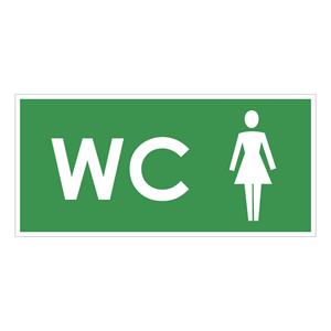 WC DAMSKI, zielony - płyta PVC 2 mm 190x90 mm