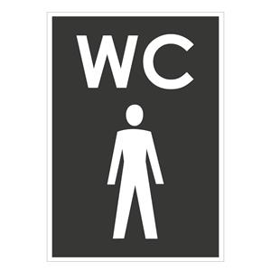 WC MUŽI, šedá, plast 1 mm 105x148 mm