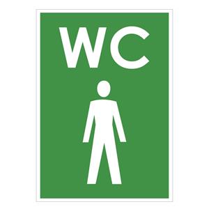 WC MUŽI, zelená, plast 1 mm 105x148 mm