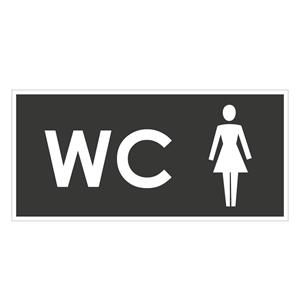 WC ŽENY, šedá, plast 1 mm 190x90 mm