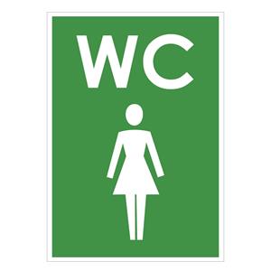 WC ŽENY, zelená, plast 1 mm 105x148 mm