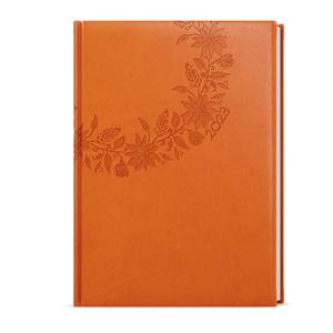 Weekly Diary 2023 Oskar Vivella with hot stamping A5 - Orange - Flower