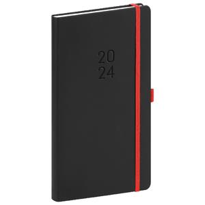 Weekly Diary 2024 Pocket Nox - black/red