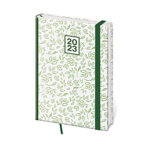 Weekly diary A5 2023 Vario with rubber band - Leaves