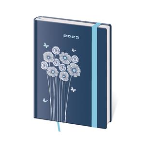 Weekly diary B6 2023 Vario with rubber band - Daisy