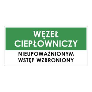 WĘZEŁ CIEPŁOWNICZY, zielony - płyta PVC 2 mm z dziurkami 190x90 mm