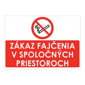 Zákaz fajčenia v spoločných priestoroch,plast 2mm,297x210mm