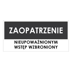 ZAOPATRZENIE, szary - płyta PVC 1 mm 190x90 mm